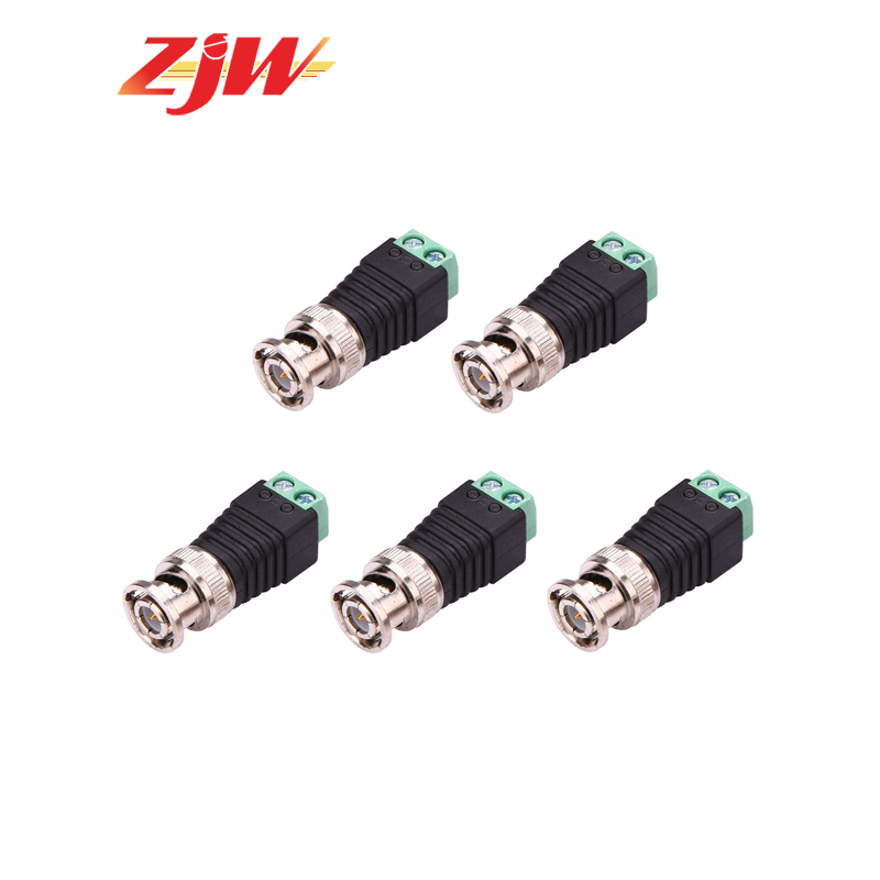ZJW 5pcs BNC Male Plug Connector / video balun UTP to BNC