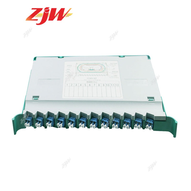ZJW 12 Port 24 Core LC ODF Optical Fiber Distribution Frame w/24 pcs LC Pigtail & 12pcs LC Adapters