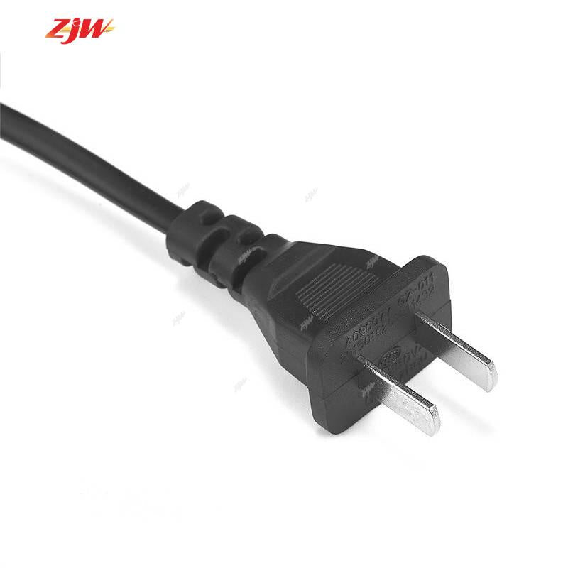 ZJW 2 Pin Power Cable US Type Power Cord Line 2 Prong Plug Cable 1.2 Meters