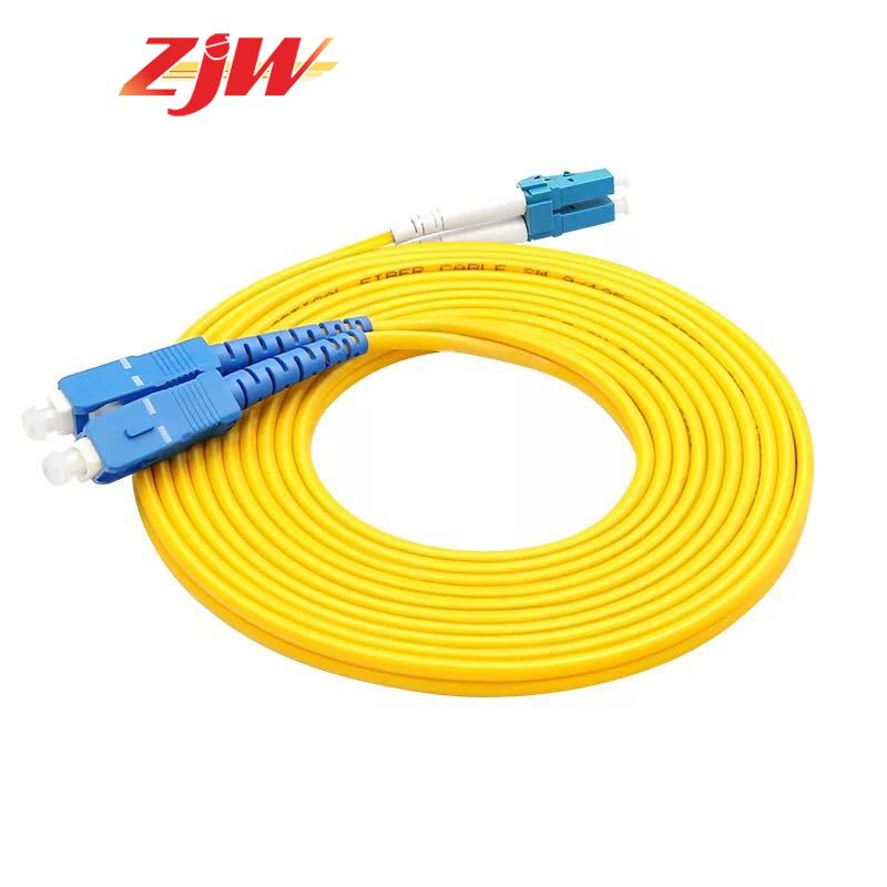 ZJW 9/125 SM Duplex LC/UPC to SC/UPC Fiber Optic Patch Cord Jumper Cable