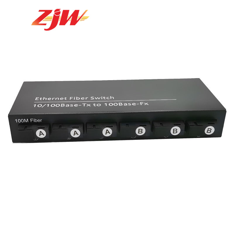 6 SC Port 2 RJ45 10 / 100M Fiber Switch Ethernet Switch Media Converter