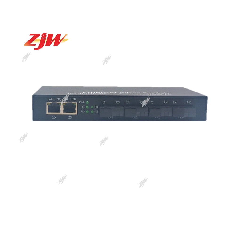 ZJW Fiber Optical Switch 4 SC Port 1.25G 2 RJ45 Port Gigabit Fiber Switch  Gigabit Ethernet Switch