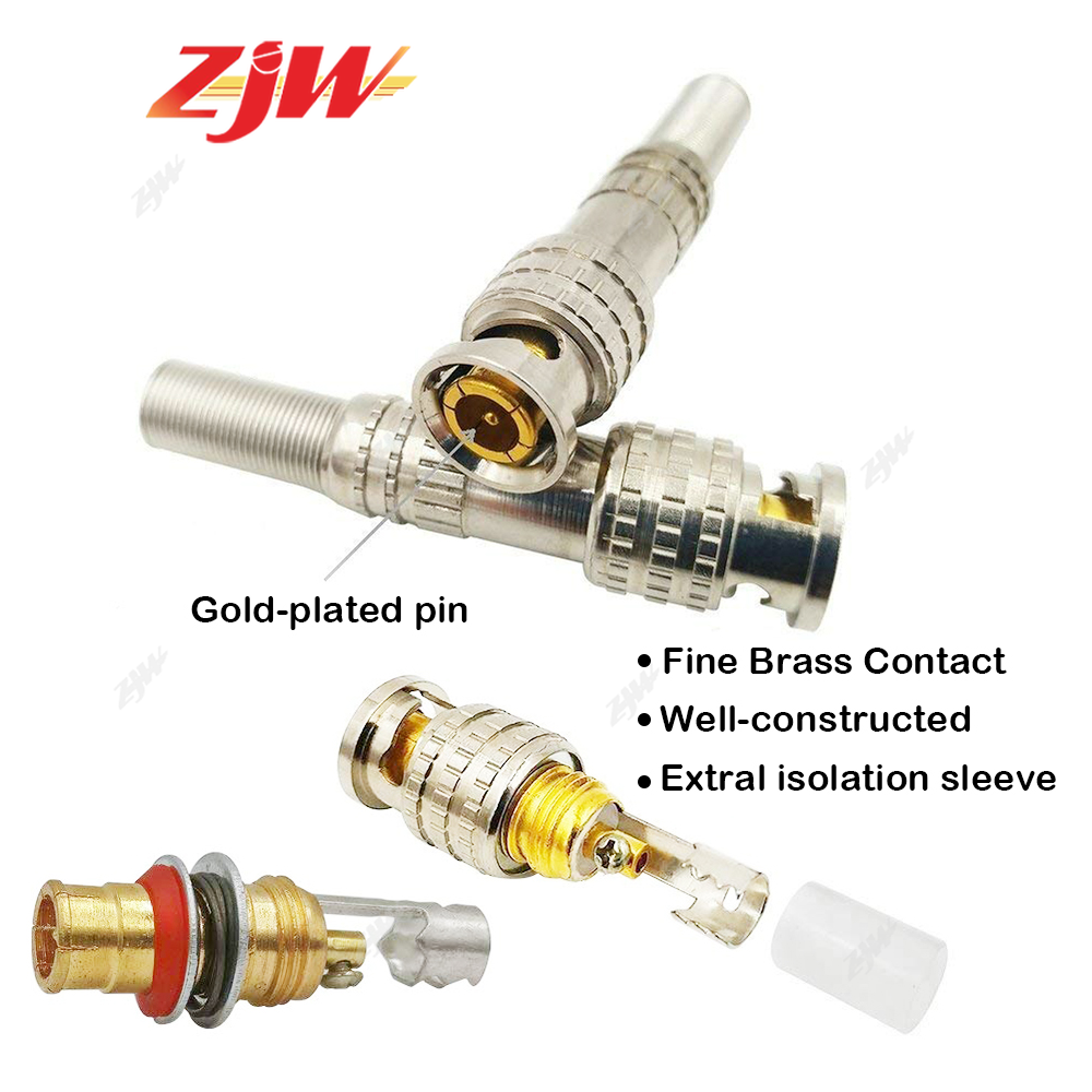 ZJW 5pcs BNC Connector for CCTV Coaxial RG59 and RG6 Siamese Cable