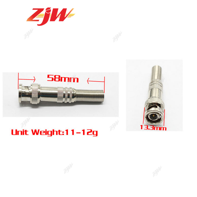 ZJW 5pcs BNC Connector for CCTV Coaxial RG59 and RG6 Siamese Cable