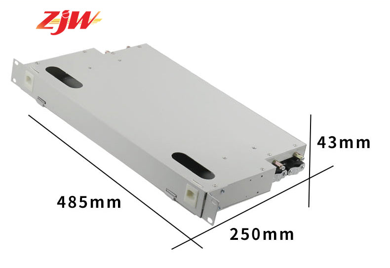 ZJW 12 Port 24 Core LC ODF Optical Fiber Distribution Frame w/24 pcs LC Pigtail & 12pcs LC Adapters