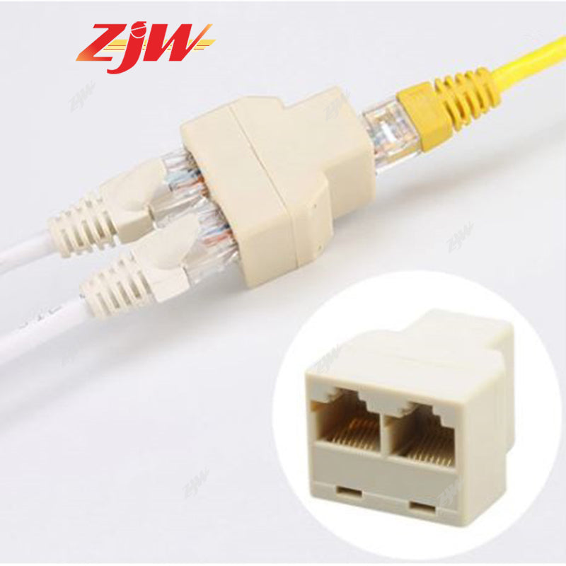 ZJW 5 Pcs 1/1 o 1/2 Rj45 Coupler Female to Female Network Cable LAN Connector Extender