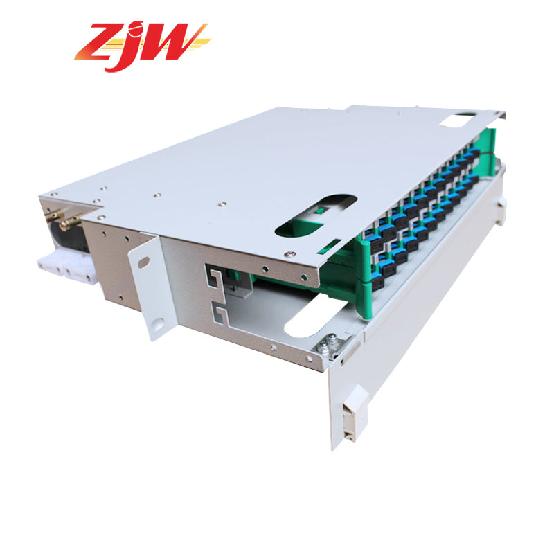 ZJW 19 Inch 24 Core SC ODF Optical Fiber Distribution Frame w/24pcs SC Pigtail & 24pcs SC-SC Adapter