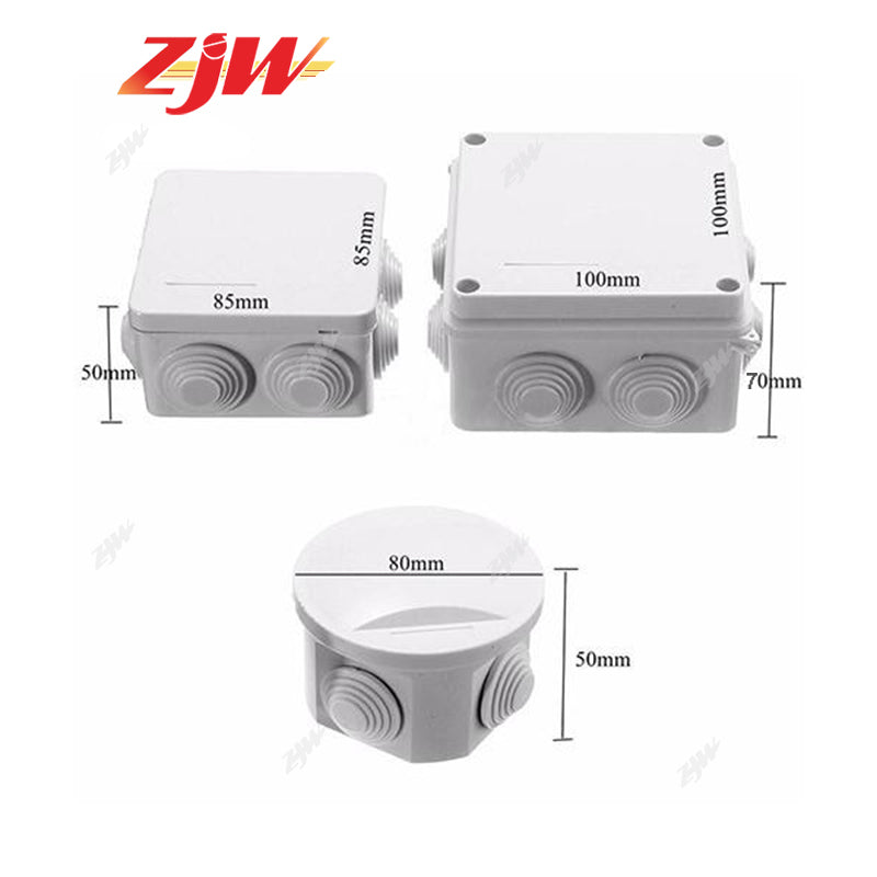 ZJW IP65 Waterproof CCTV Junction Box Enclosure 100x100x70mm 85x85x50mm Outdoor Box