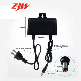 ZJW 12V 2A Outdoor Waterproof Power Adaptor Switching power supply Rainproof CCTV Security Adapters