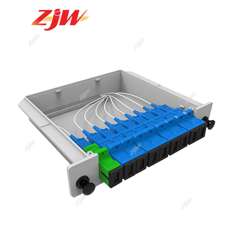 ZJW 1* 4 / 8 / 16  SC UPC Fiber Optic PLC Splitter PLC Cassette Box Plug-in Type Fiber Splitter