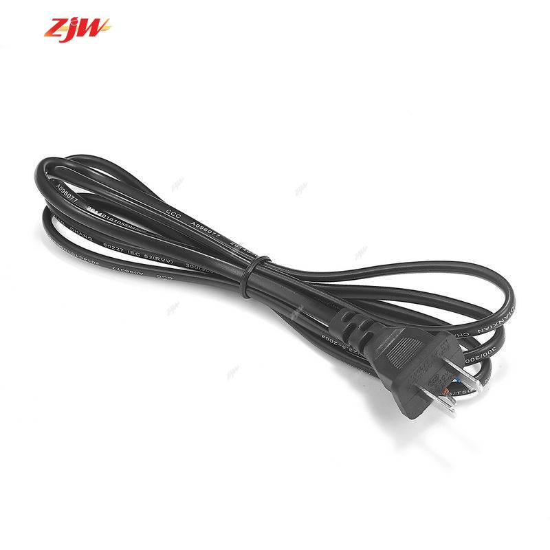 ZJW 2 Pin Power Cable US Type Power Cord Line 2 Prong Plug Cable 1.2 Meters