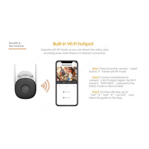 IMOU Bullet 2C 1080P / 4MP H265 Wi-Fi IP/CCTV Camera Outdoor IP67 Weatherproof AI Human Detection