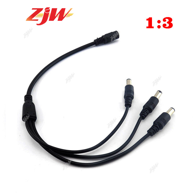 ZJW DC Power 1 to 2 3 4 6 8 Way Splitter Connector Plug Cable 5.5mm*2.1mm for CCTV Camera LED