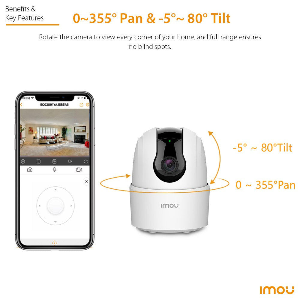 IMOU Ranger 2C 4MP H.265 Wi-Fi  Pan & Tilt Camera Human Detection PTZ Night Vision Home Security