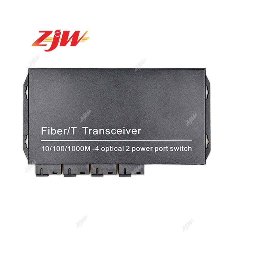 ZJW Fiber Optical Switch 4 SC Port 1.25G 2 RJ45 Port Gigabit Fiber Switch  Gigabit Ethernet Switch