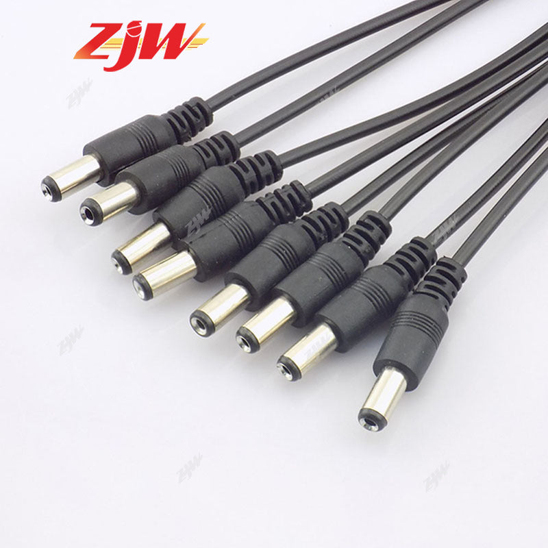 ZJW DC Power 1 to 2 3 4 6 8 Way Splitter Connector Plug Cable 5.5mm*2.1mm for CCTV Camera LED