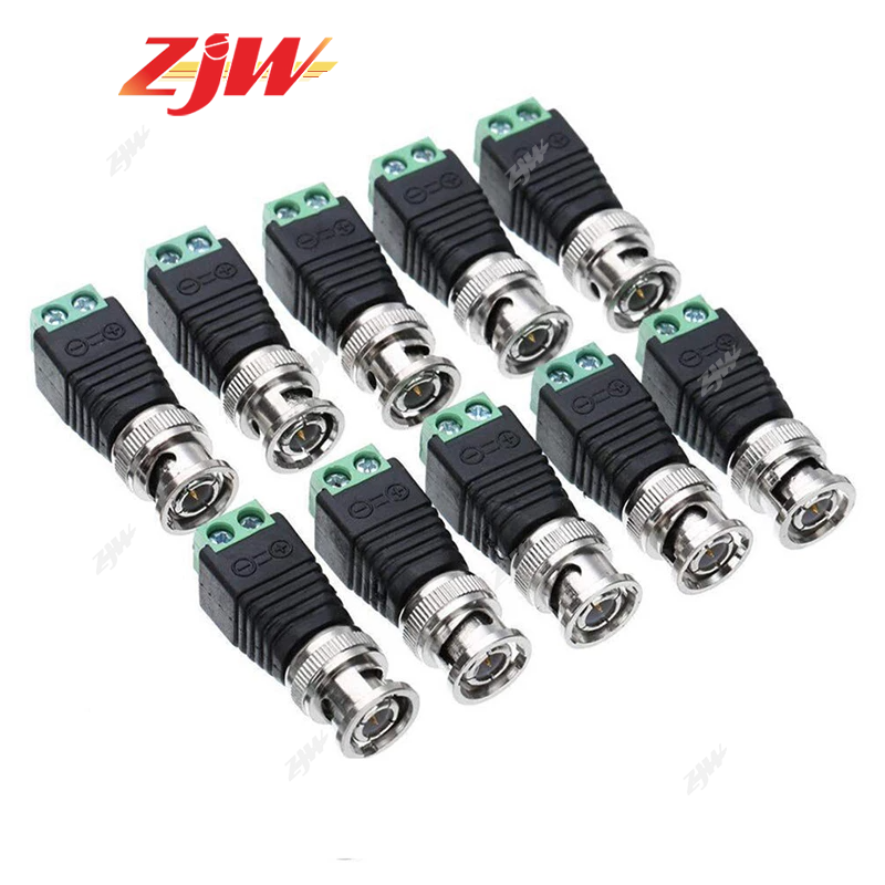 ZJW 5pcs BNC Male Plug Connector / video balun UTP to BNC