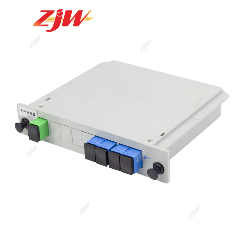 ZJW 1* 4 / 8 / 16  SC UPC Fiber Optic PLC Splitter PLC Cassette Box Plug-in Type Fiber Splitter