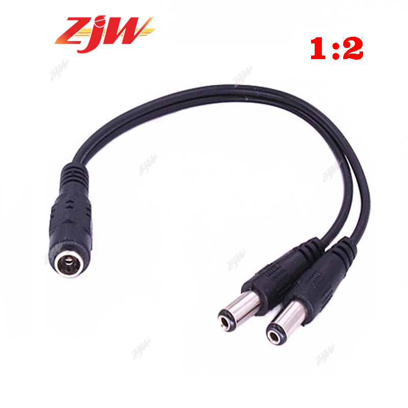 ZJW DC Power 1 to 2 3 4 6 8 Way Splitter Connector Plug Cable 5.5mm*2.1mm for CCTV Camera LED