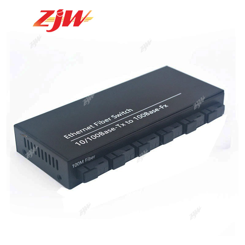 6 SC Port 2 RJ45 10 / 100M Fiber Switch Ethernet Switch Media Converter