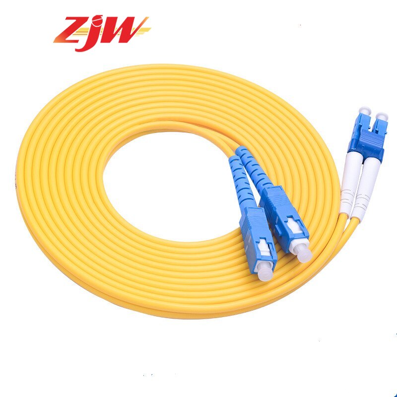 ZJW 9/125 SM Duplex LC/UPC to SC/UPC Fiber Optic Patch Cord Jumper Cable