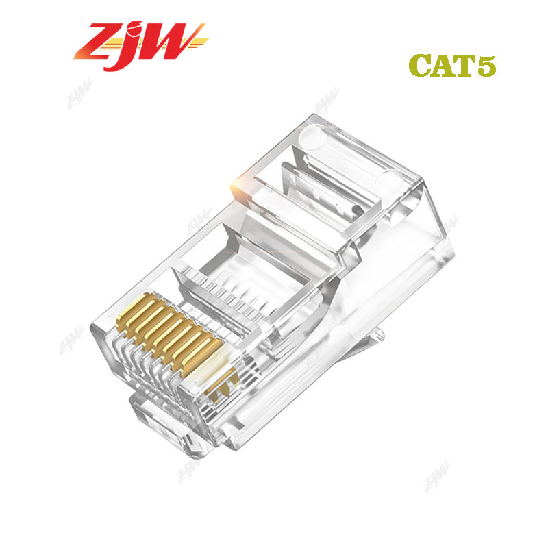 ZJW 100 Pcs 8P8C RJ45 Connector Cat5e Cat6 connector Cat6 with Shield Connector