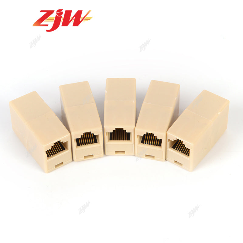 ZJW 5 Pcs 1/1 or 1/2 Rj45 Coupler Female to Female Network Cable LAN Connector Extender