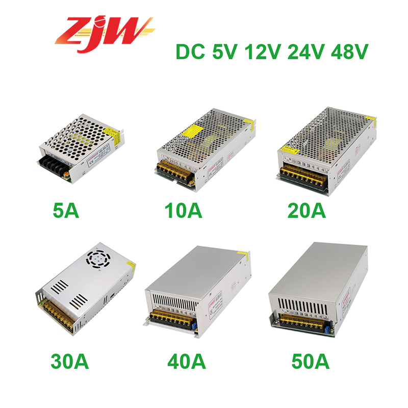 ZJW 12V 5A Centralized Power Supply 12V 60W Power Adapt AC TO DC for Led Sign CCTV Camera