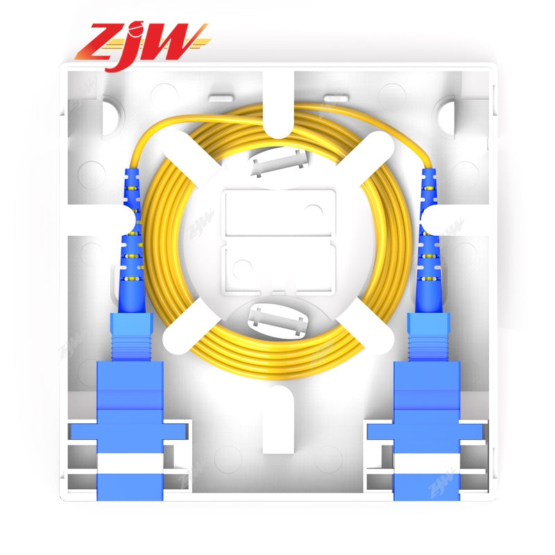 ZJW 86x86mm FTTH Fiber Panel Fiber Optic Terminal Dual SC Junction Box