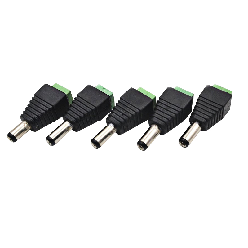 ZJW 5pcs/ 5pair DC Barrel Jack Adaptor CCTV Connectors 5.5 x 2.1mm CCTV Male/ Female Connectors