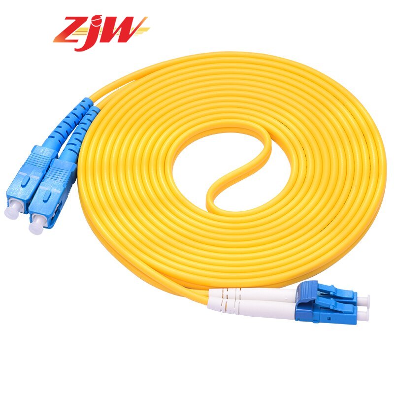 ZJW 9/125 SM Duplex LC/UPC to SC/UPC Fiber Optic Patch Cord Jumper Cable
