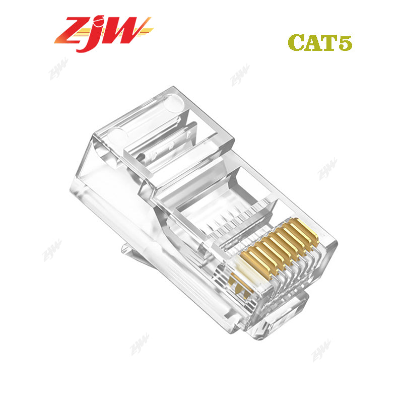 ZJW 100 Pcs 8P8C RJ45 Connector Cat5e Cat6 connector Cat6 with Shield Connector