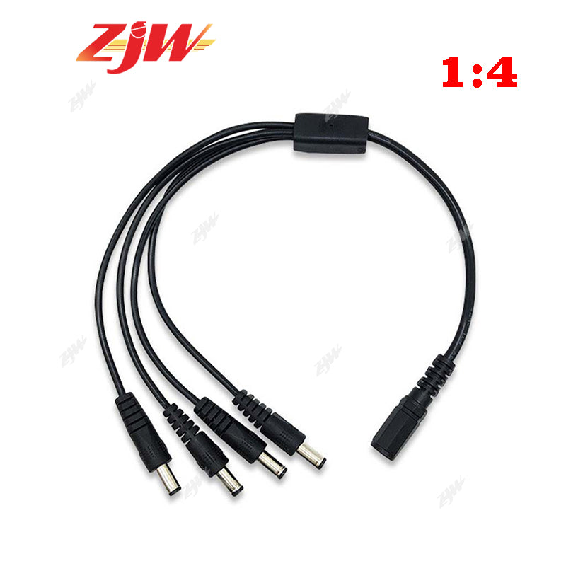 ZJW DC Power 1 to 2 3 4 6 8 Way Splitter Connector Plug Cable 5.5mm*2.1mm for CCTV Camera LED