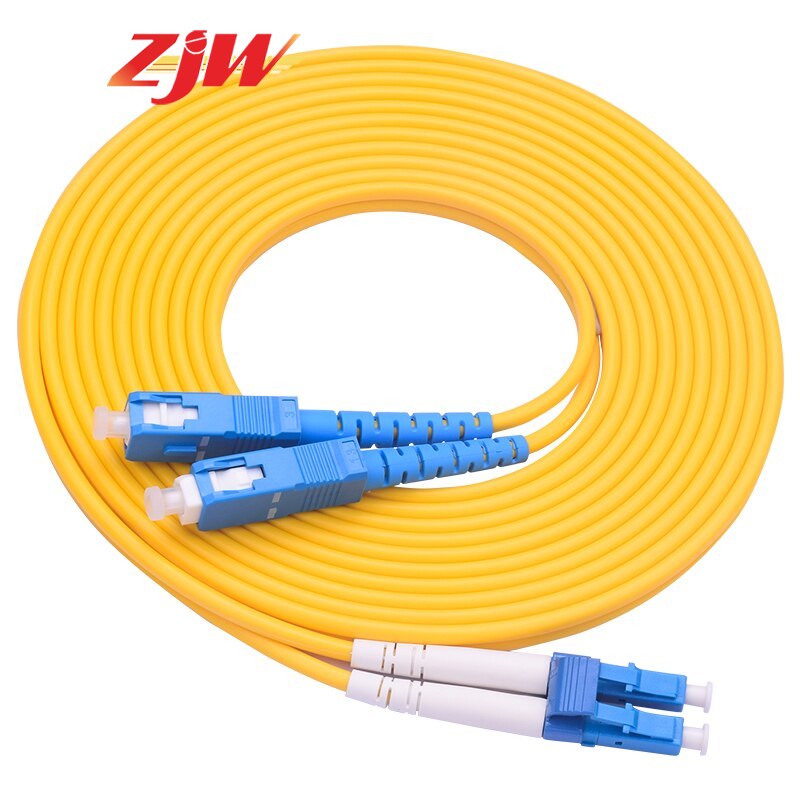ZJW 9/125 SM Duplex LC/UPC to SC/UPC Fiber Optic Patch Cord Jumper Cable