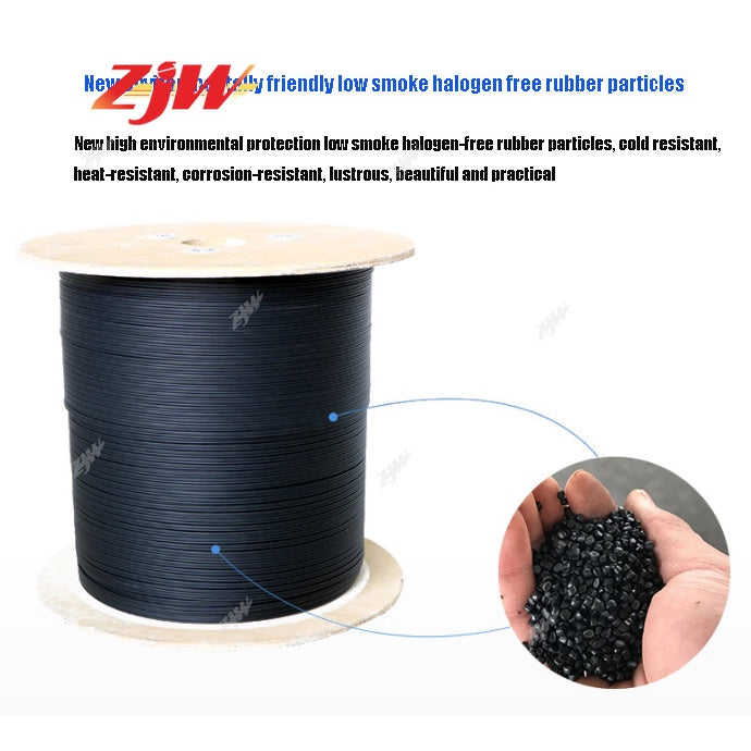 ZJW 2000 meters 2 Core Fiber Optic Cable 2KM 3 Steel Wire Outdoor G657 FTTH Fiber Optic Wire Cable