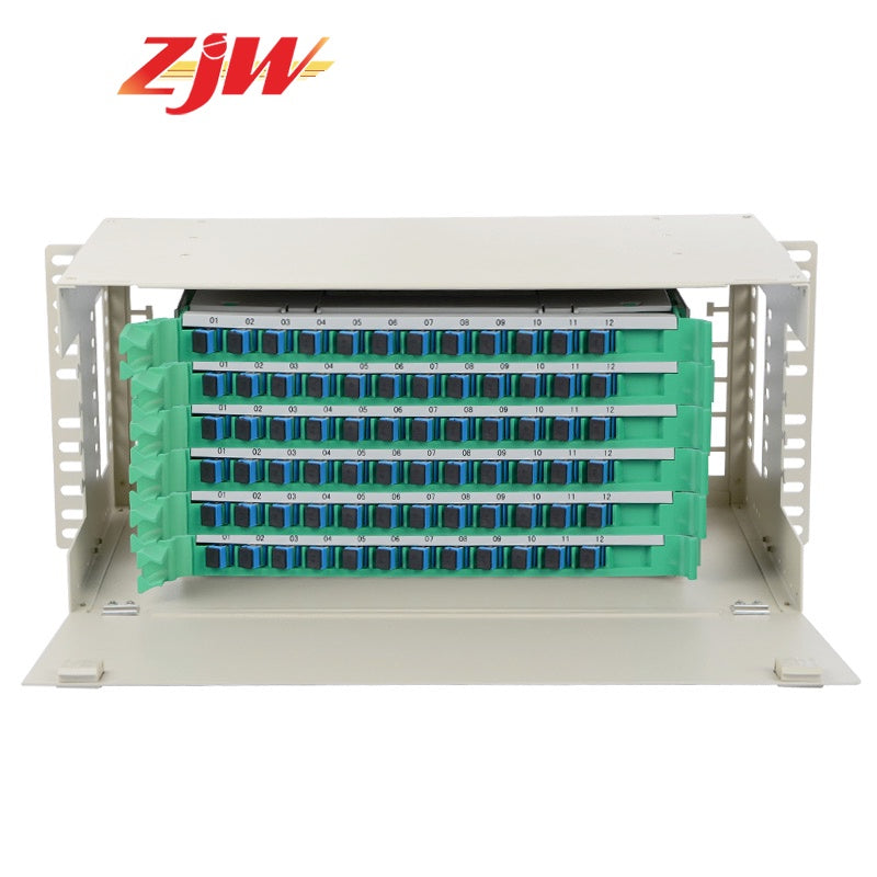 ZJW 72Core SC ODF Optical Fiber Distribution Frame w/ 72 pcs SC Pigtail & 72 pcs SC-SC Adapters