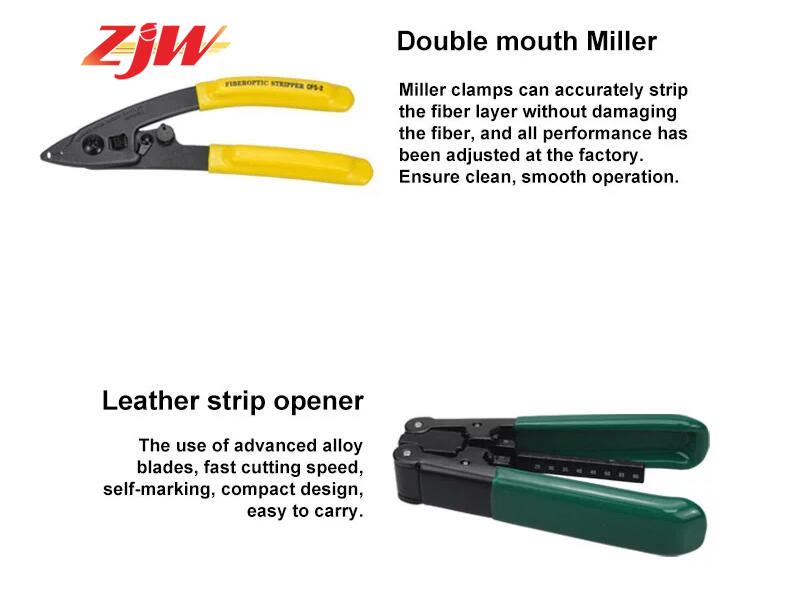 ZJW FTTH fiber optic tool kit FC-6S Fiber Cleaver Optical Power Meter 5km Laser Fiber Stripper