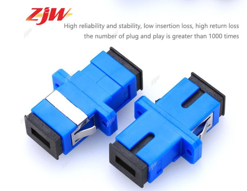 ZJW 10 Pcs FTTH SC-SC Fiber Optic Adaptor SC-SC Coupler SC Female to SC Female UPC Simplex