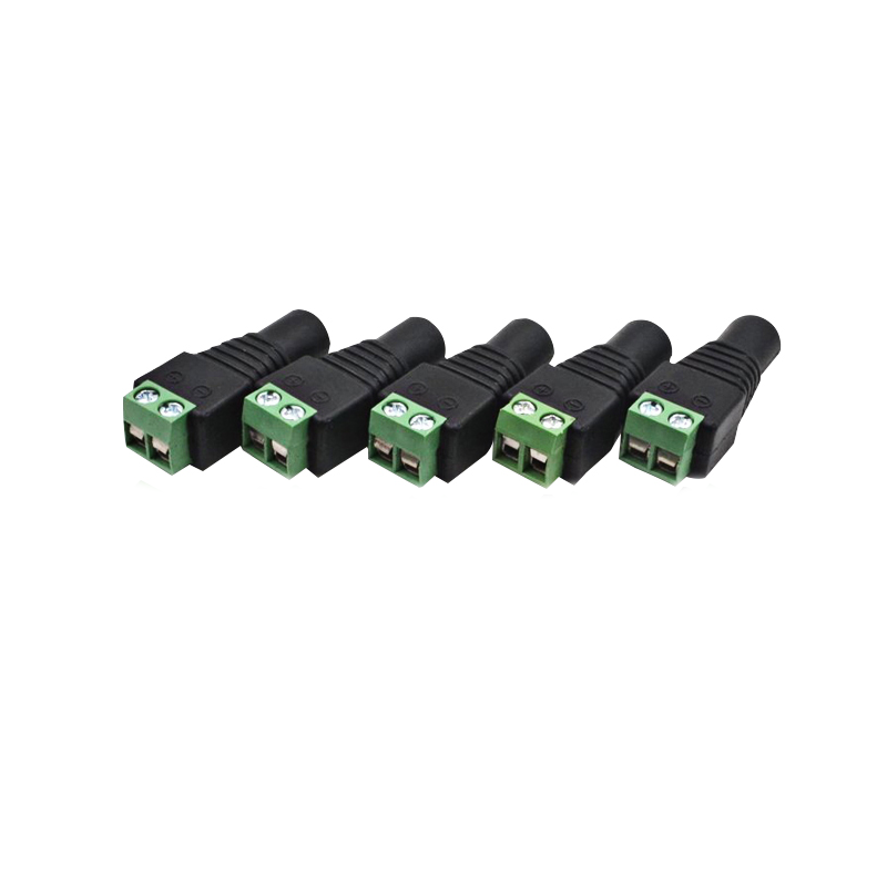 ZJW 5pcs/ 5pair DC Barrel Jack Adaptor CCTV Connectors 5.5 x 2.1mm CCTV Male/ Female Connectors