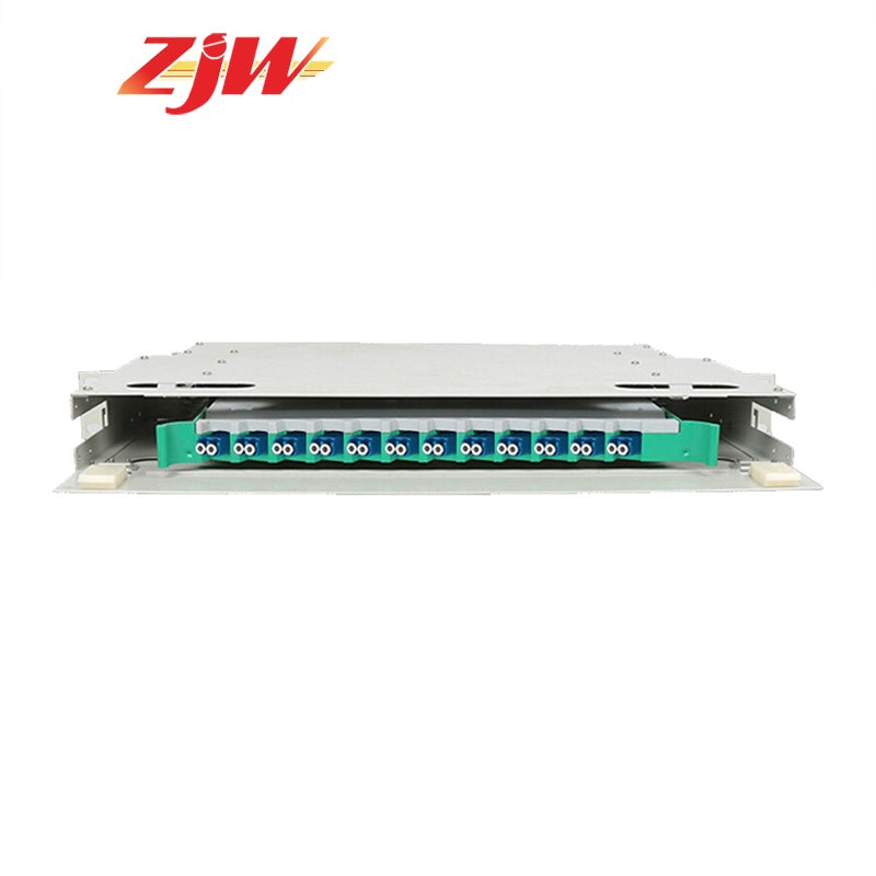 ZJW 12 Port 24 Core LC ODF Optical Fiber Distribution Frame w/24 pcs LC Pigtail & 12pcs LC Adapters