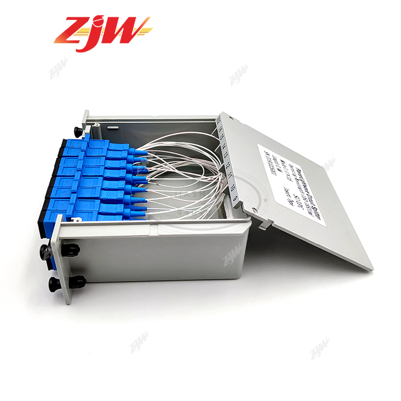 ZJW 1* 4 / 8 / 16  SC UPC Fiber Optic PLC Splitter PLC Cassette Box Plug-in Type Fiber Splitter