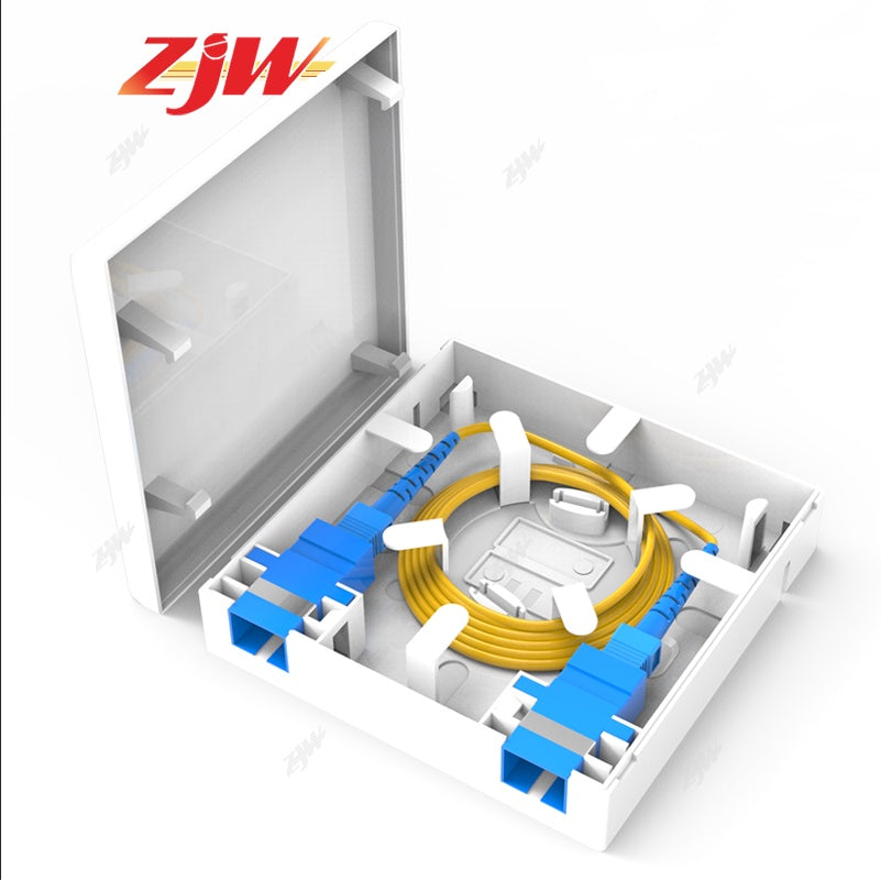 ZJW 86x86mm FTTH Fiber Panel Fiber Optic Terminal Dual SC Junction Box
