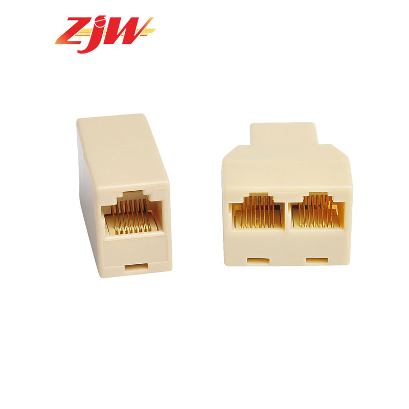 ZJW 5 Pcs 1/1 or 1/2 Rj45 Coupler Female to Female Network Cable LAN Connector Extender