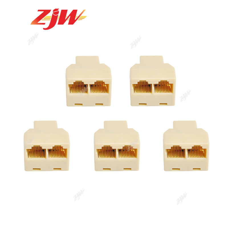 ZJW 5 Pcs 1/1 or 1/2 Rj45 Coupler Female to Female Network Cable LAN Connector Extender