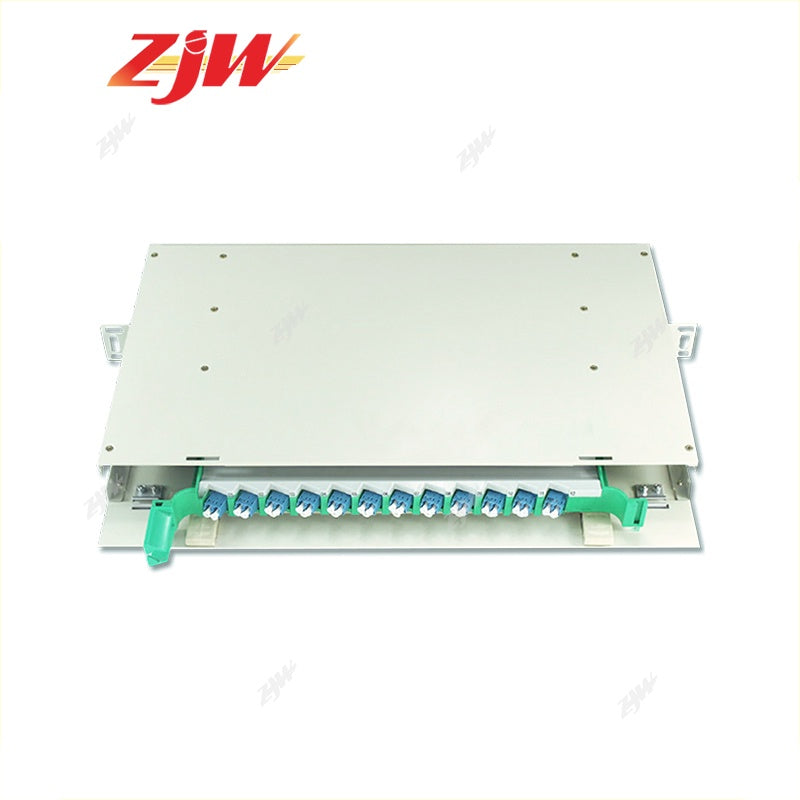 ZJW 12 Port 24 Core LC ODF Optical Fiber Distribution Frame w/24 pcs LC Pigtail & 12pcs LC Adapters