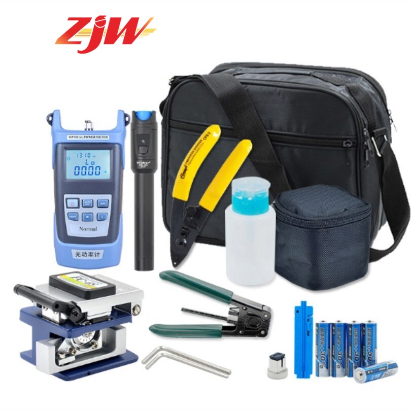 ZJW FTTH fiber optic tool kit FC-6S Fiber Cleaver Optical Power Meter 5km Laser Fiber Stripper
