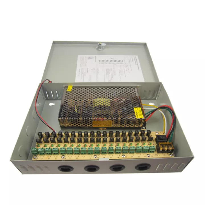 ZJW 18 Channel 12V 20A Fused Centralized Distributed Power Supply Power dapt With Box 18CH for CCTV