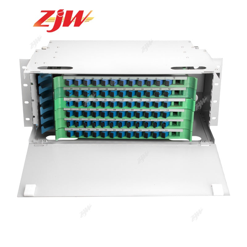 ZJW 72Core SC ODF Optical Fiber Distribution Frame w/ 72 pcs SC Pigtail & 72 pcs SC-SC Adapters