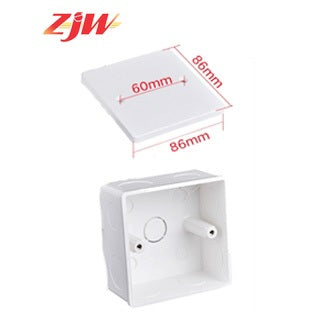 ZJW 1pc 86*86mm Wall Mounted Junction Box BS Plastic IP55  Connection Box Cable Branch Box