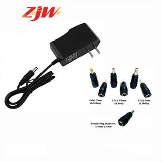 ZJW 12V 1A Power Adapter AC100-240V 12W Power Supply for CCTV Camera DVR LED light